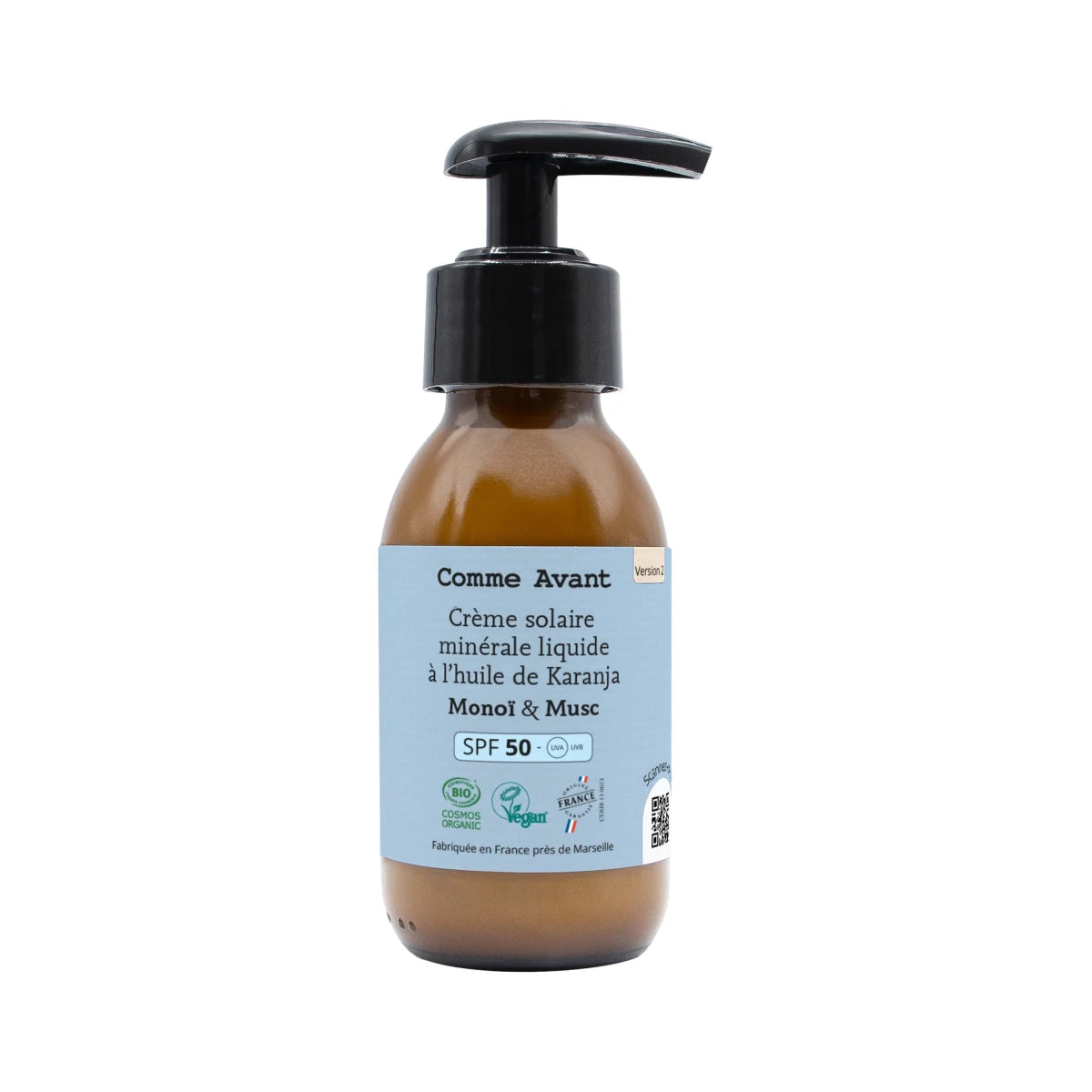 Crème solaire liquide SPF50 ~ Monoï&Musc - GreenBerry Comme Avant