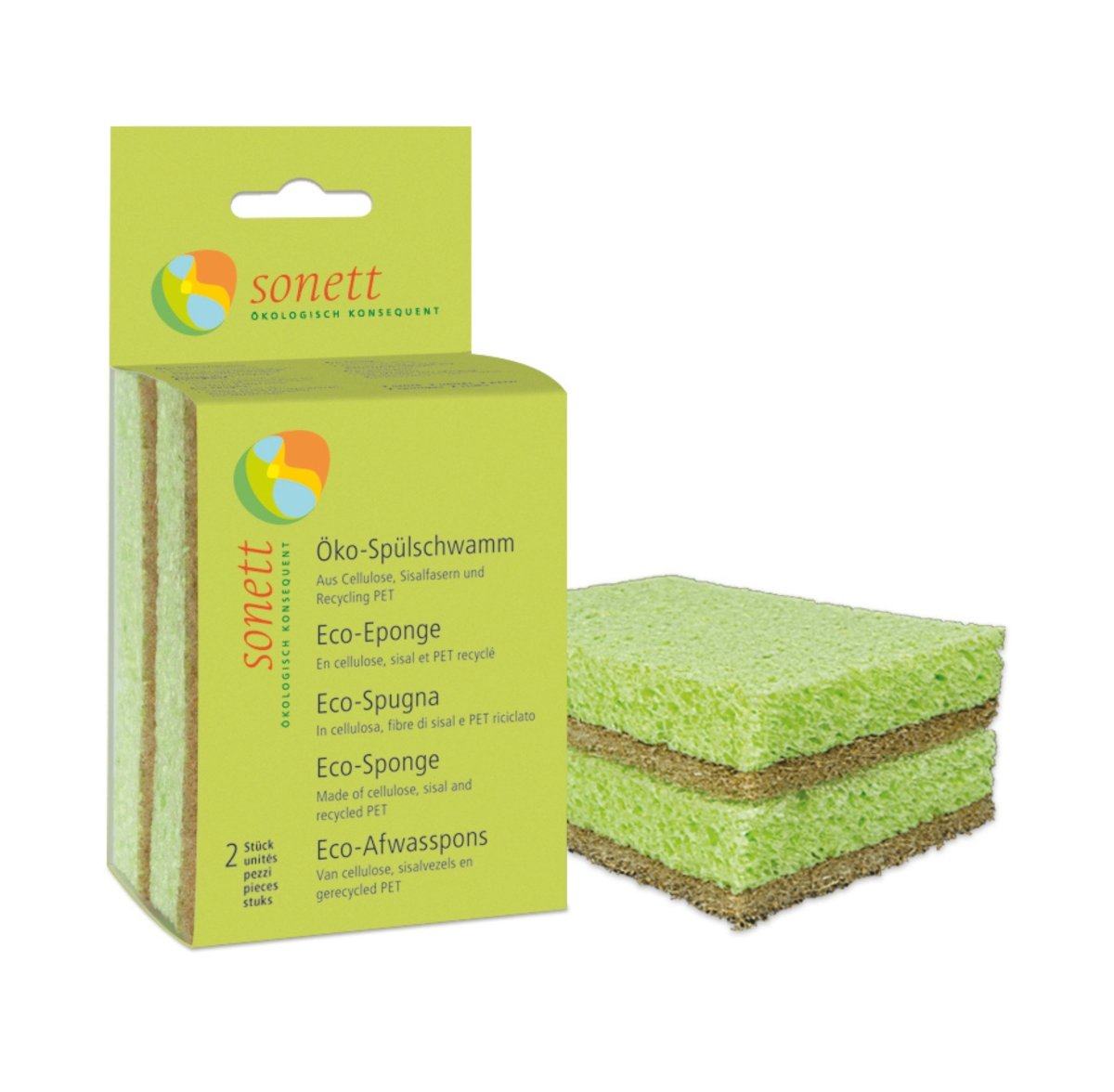 Eco - Eponges ~ Biodégradables ~ 2pièces - GreenBerry Sonett