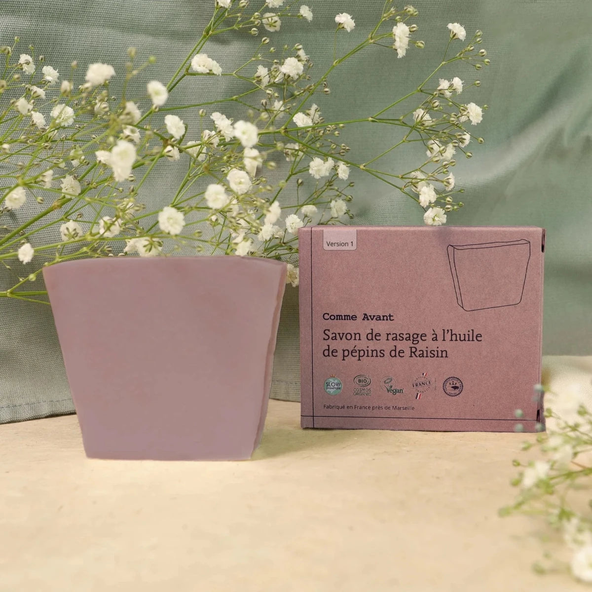Savon rasage ~ Huile de pépins de raisin ~ Mixte - GreenBerry Comme Avant
