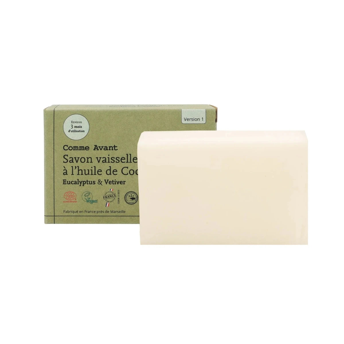 Savon vaiselle solide ~ Eucalyptus & Vétiver - GreenBerry Comme Avant
